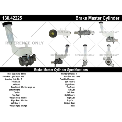 New Master Cylinder by CENTRIC PARTS - 130.42225 pa1