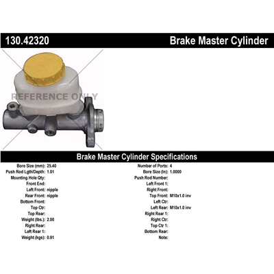 New Master Cylinder by CENTRIC PARTS - 130.42320 pa1