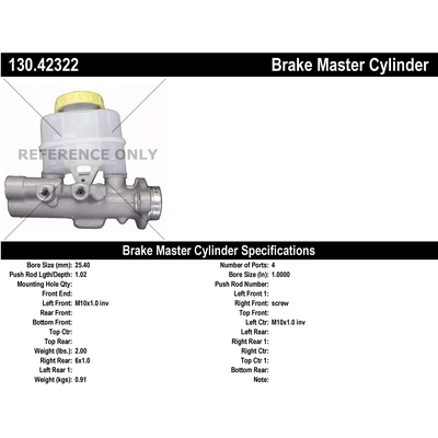 New Master Cylinder by CENTRIC PARTS - 130.42322 pa1
