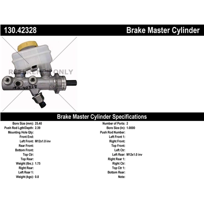 New Master Cylinder by CENTRIC PARTS - 130.42328 pa1