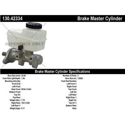 New Master Cylinder by CENTRIC PARTS - 130.42334 pa1