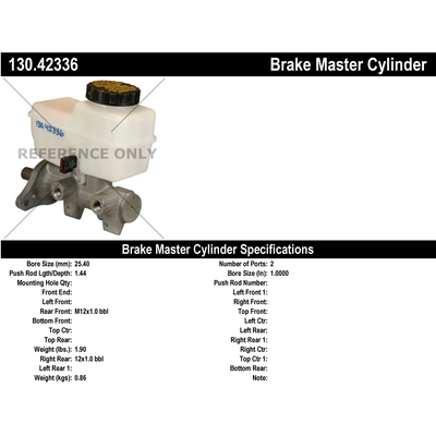New Master Cylinder by CENTRIC PARTS - 130.42336 pa1