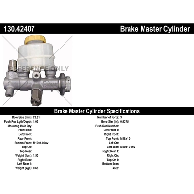 New Master Cylinder by CENTRIC PARTS - 130.42407 pa1