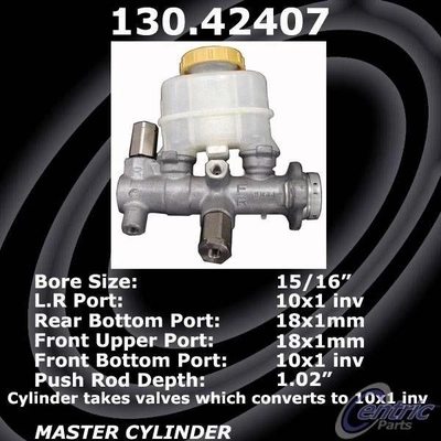 New Master Cylinder by CENTRIC PARTS - 130.42407 pa3