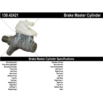 New Master Cylinder by CENTRIC PARTS - 130.42421 pa1