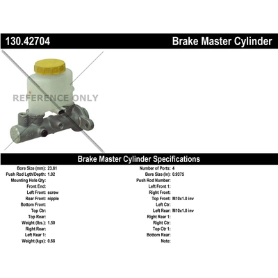 Maître-cylindre neuf by CENTRIC PARTS - 130.42704 pa1