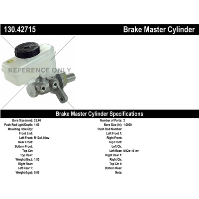 New Master Cylinder by CENTRIC PARTS - 130.42715 pa1