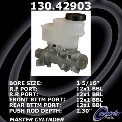 New Master Cylinder by CENTRIC PARTS - 130.42903 pa4