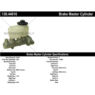 New Master Cylinder by CENTRIC PARTS - 130.44016 pa1