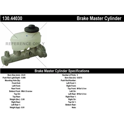 New Master Cylinder by CENTRIC PARTS - 130.44030 pa1