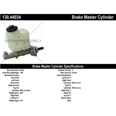 New Master Cylinder by CENTRIC PARTS - 130.44034 pa1