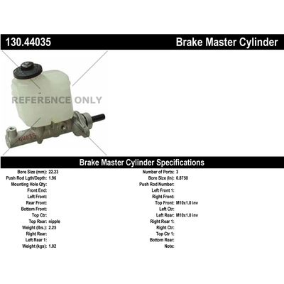 New Master Cylinder by CENTRIC PARTS - 130.44035 pa1
