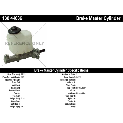 New Master Cylinder by CENTRIC PARTS - 130.44036 pa1