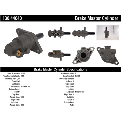 Maître-cylindre neuf by CENTRIC PARTS - 130.44040 pa1