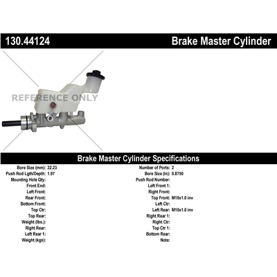 New Master Cylinder by CENTRIC PARTS - 130.44124 pa1