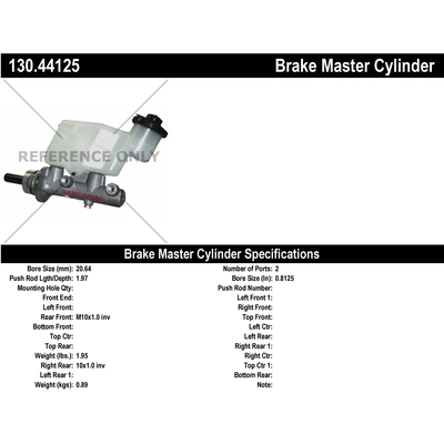 New Master Cylinder by CENTRIC PARTS - 130.44125 pa1