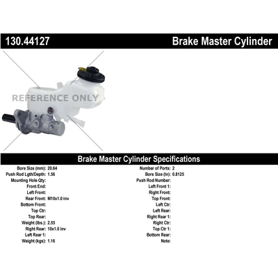 New Master Cylinder by CENTRIC PARTS - 130.44127 pa1