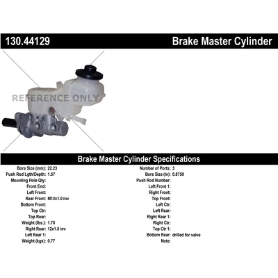 New Master Cylinder by CENTRIC PARTS - 130.44129 pa1