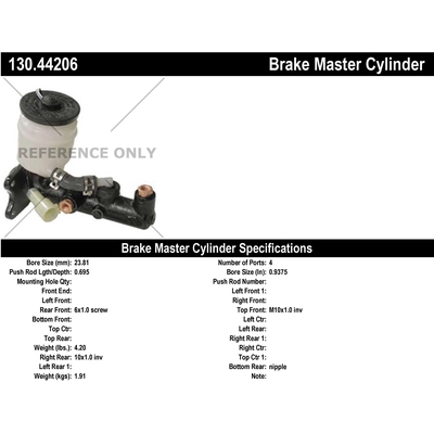 New Master Cylinder by CENTRIC PARTS - 130.44206 pa1