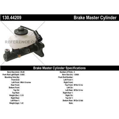 New Master Cylinder by CENTRIC PARTS - 130.44209 pa2