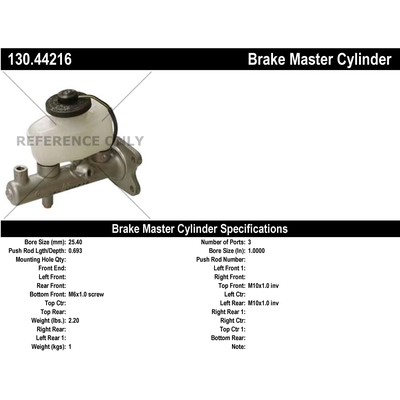 Maître-cylindre neuf by CENTRIC PARTS - 130.44216 pa1