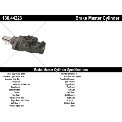 New Master Cylinder by CENTRIC PARTS - 130.44223 pa1