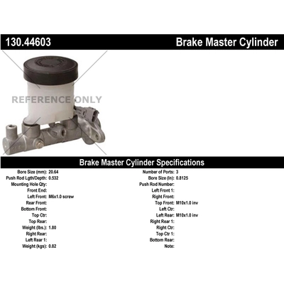 New Master Cylinder by CENTRIC PARTS - 130.44603 pa1