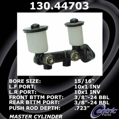 New Master Cylinder by CENTRIC PARTS - 130.44703 pa1