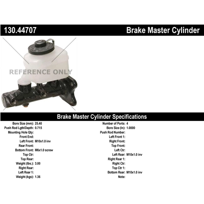 New Master Cylinder by CENTRIC PARTS - 130.44707 pa1