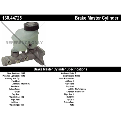 New Master Cylinder by CENTRIC PARTS - 130.44725 pa1