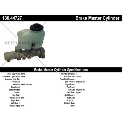New Master Cylinder by CENTRIC PARTS - 130.44727 pa1