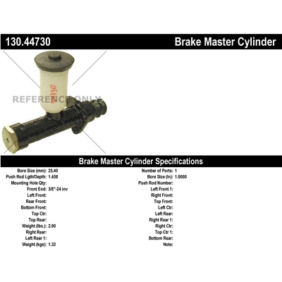 New Master Cylinder by CENTRIC PARTS - 130.44730 pa1