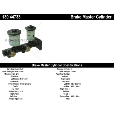 New Master Cylinder by CENTRIC PARTS - 130.44733 pa1