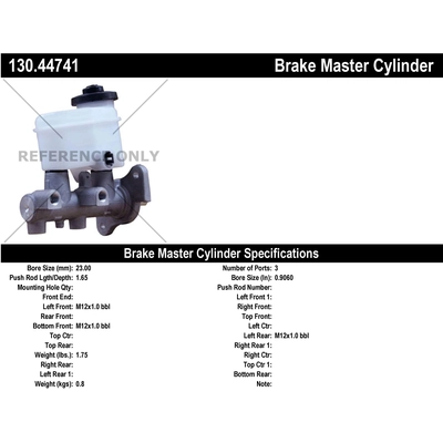 New Master Cylinder by CENTRIC PARTS - 130.44741 pa1