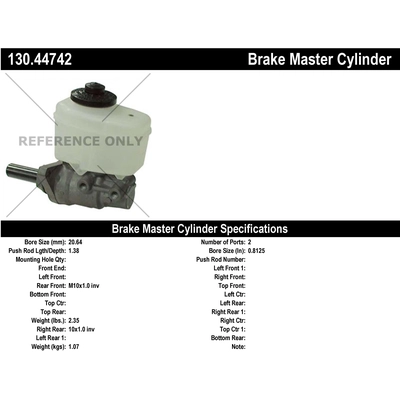 New Master Cylinder by CENTRIC PARTS - 130.44742 pa1