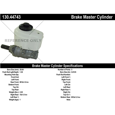 Maître-cylindre neuf par CENTRIC PARTS - 130.44743 pa1