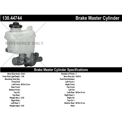 New Master Cylinder by CENTRIC PARTS - 130.44744 pa1