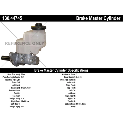 New Master Cylinder by CENTRIC PARTS - 130.44745 pa1