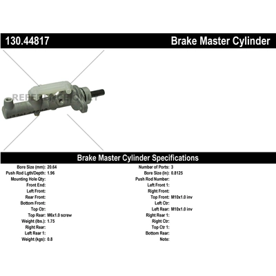 New Master Cylinder by CENTRIC PARTS - 130.44817 pa1