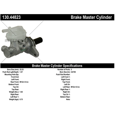 New Master Cylinder by CENTRIC PARTS - 130.44823 pa1