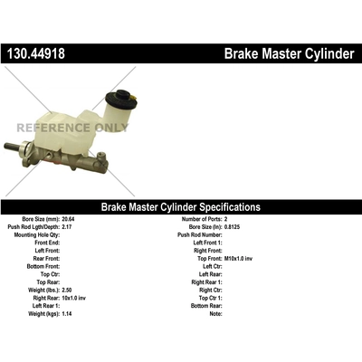 New Master Cylinder by CENTRIC PARTS - 130.44918 pa2