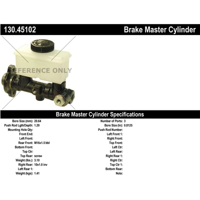 New Master Cylinder by CENTRIC PARTS - 130.45102 pa1