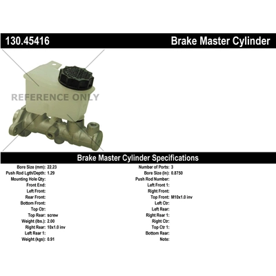 New Master Cylinder by CENTRIC PARTS - 130.45416 pa1