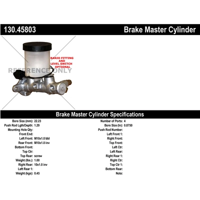 New Master Cylinder by CENTRIC PARTS - 130.45803 pa1