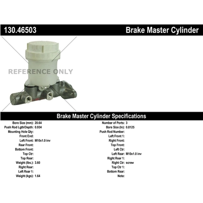 New Master Cylinder by CENTRIC PARTS - 130.46503 pa1