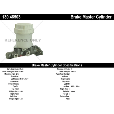 Maître-cylindre neuf by CENTRIC PARTS - 130.46503 pa1