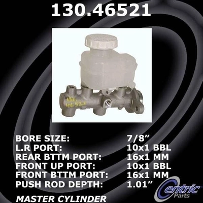 New Master Cylinder by CENTRIC PARTS - 130.46521 pa2