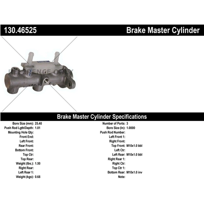 New Master Cylinder by CENTRIC PARTS - 130.46525 pa1