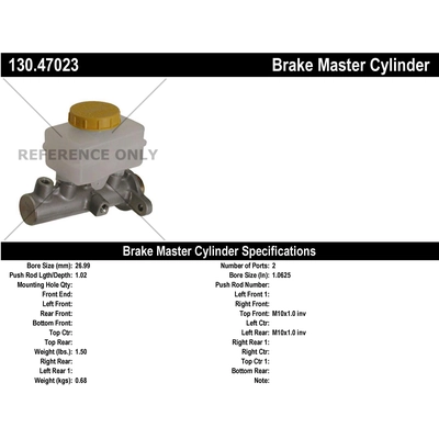New Master Cylinder by CENTRIC PARTS - 130.47023 pa1