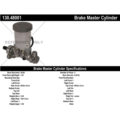 New Master Cylinder by CENTRIC PARTS - 130.48001 pa1